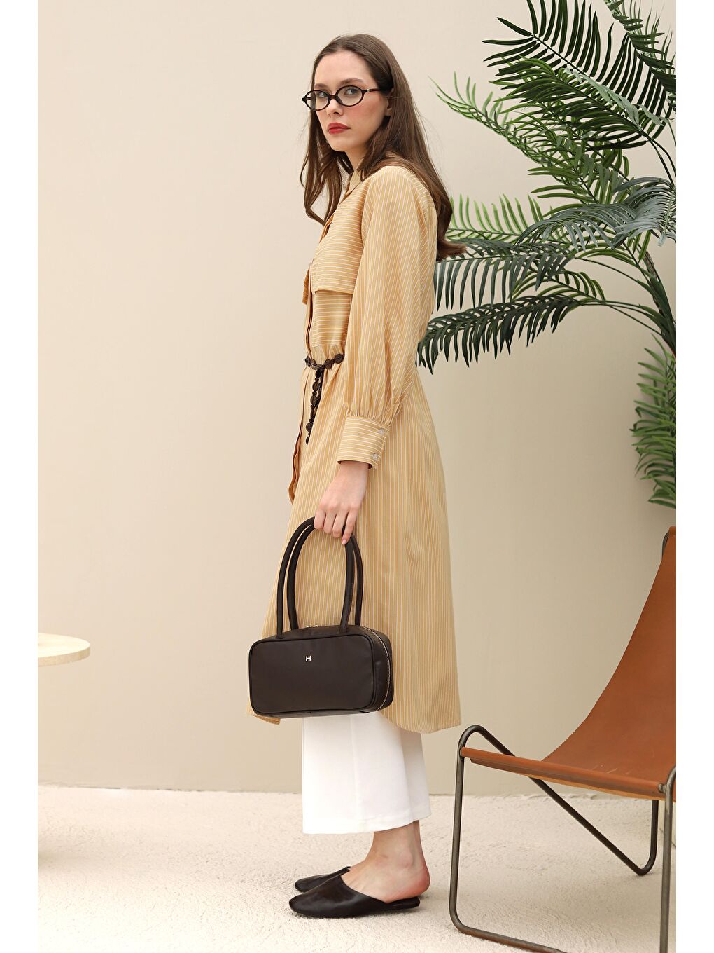 Kahverengi Rüzgarlıklı Uzun Gömlek Açık Camel-2