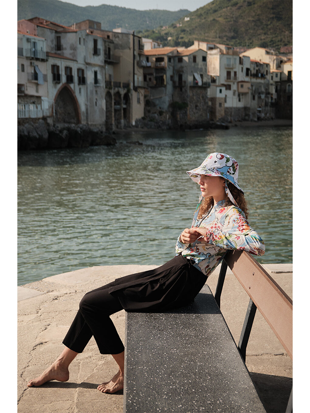 Bej Desenli Anvelop Tesettür Mayo Summer-1