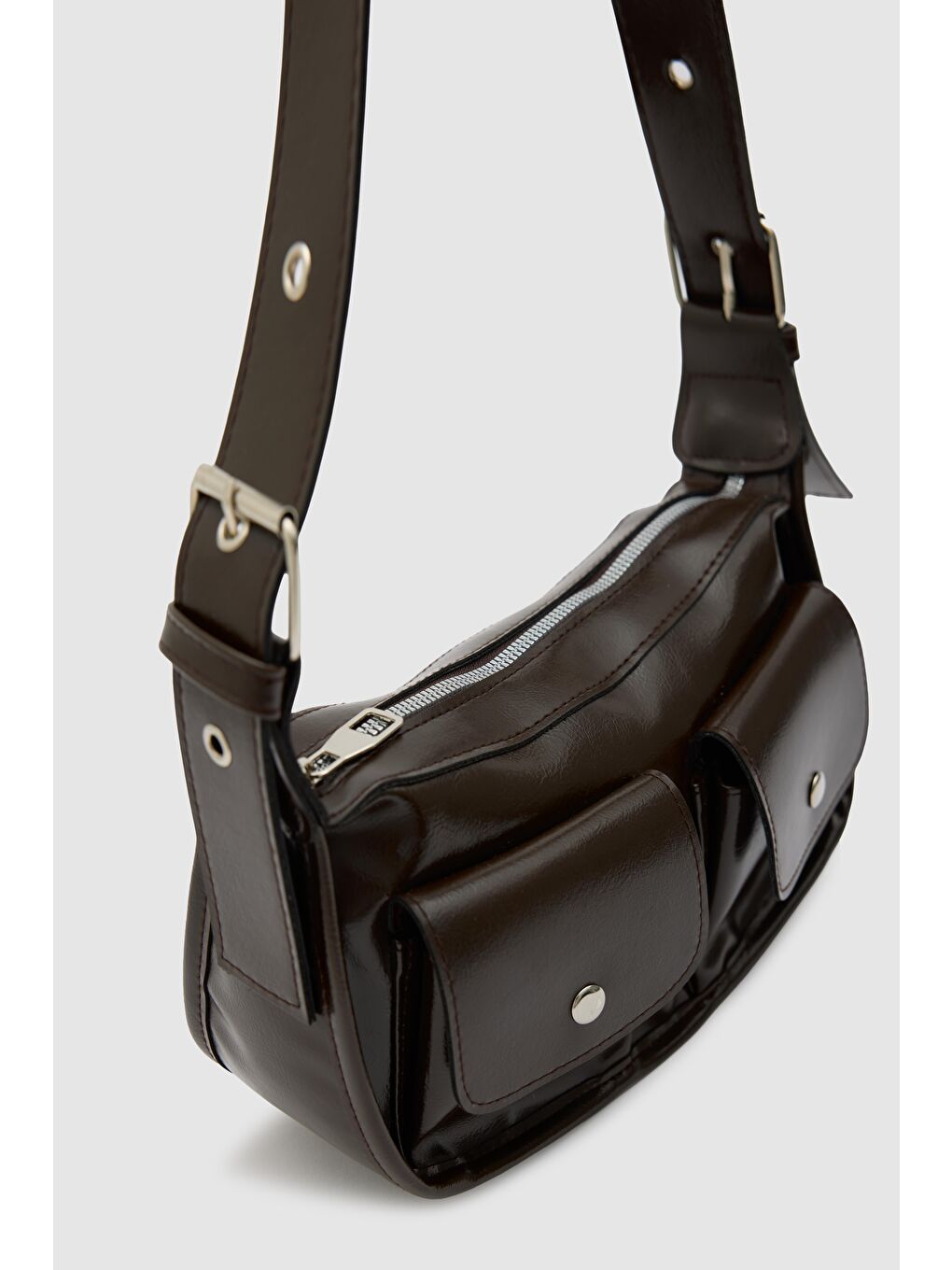 Kahverengi Diana Vintage Baget Çanta Kahve-2