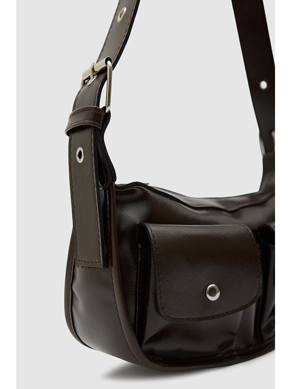 Kahverengi Diana Vintage Baget Çanta Kahve-3