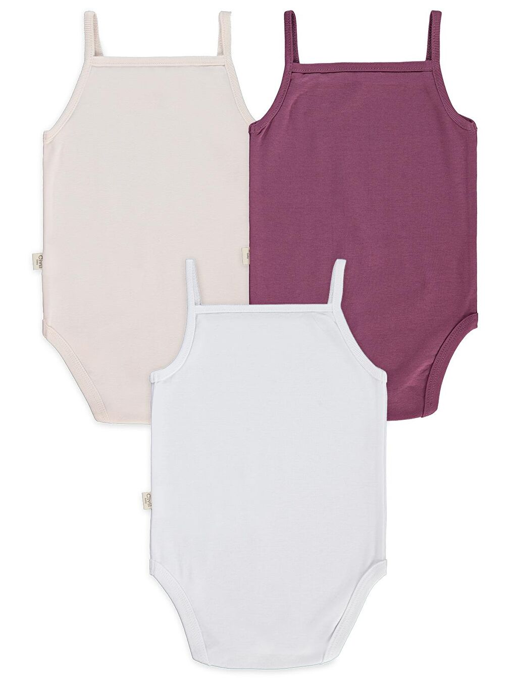 Pembe Baby Basıc İp Askılı 3 Lü 0-36 Ay Çıtçıtlı Badi - Pudra 6-9 Ay-8