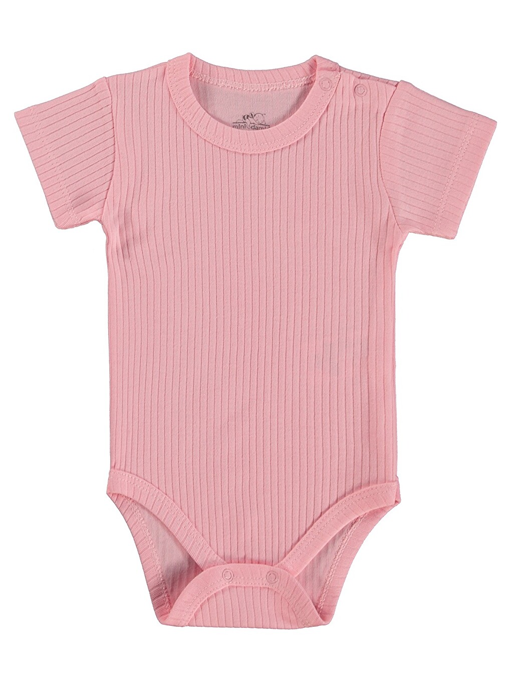 Kısa Kol Basic 3'lü Set 1-18 Ay Çıtçıtlı Badi - Pembe-2
