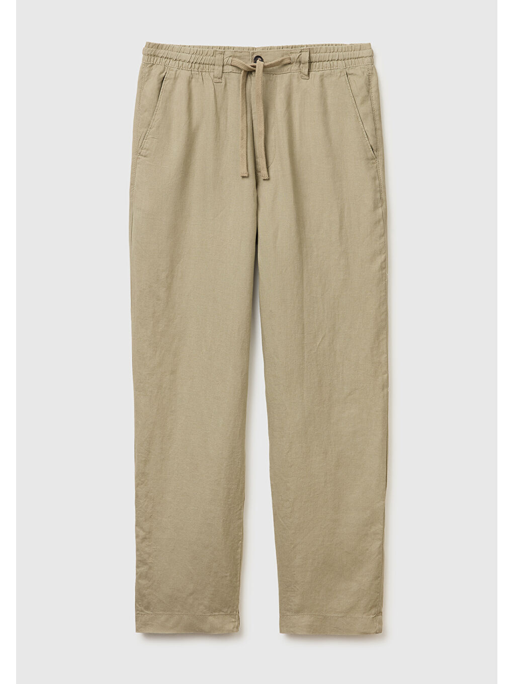 Erkek Haki %100 Keten Beli İpli Pantolon