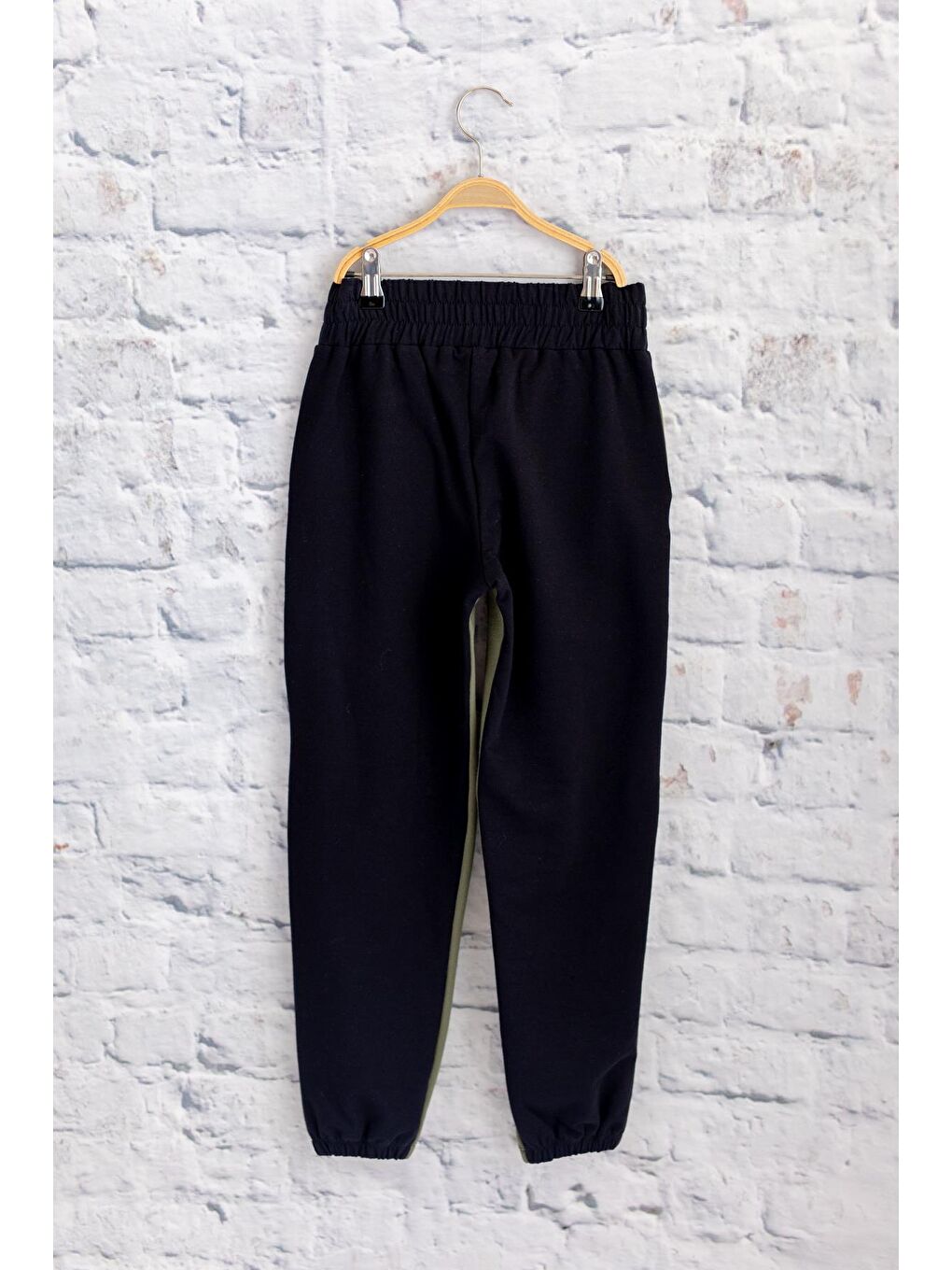 Unisex Çocuk Yazı Baskılı Eşofman Altı - Haki-1