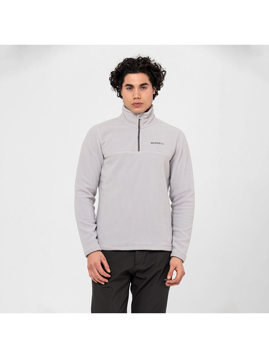 Place Erkek Gri Fermuarlı Sweatshirt