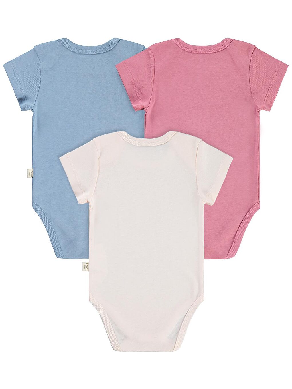 Pembe Baby Basıc 3 Lü 0-36 Ay Çıtçıtlı Badi - Pudra 1-3 Ay-1