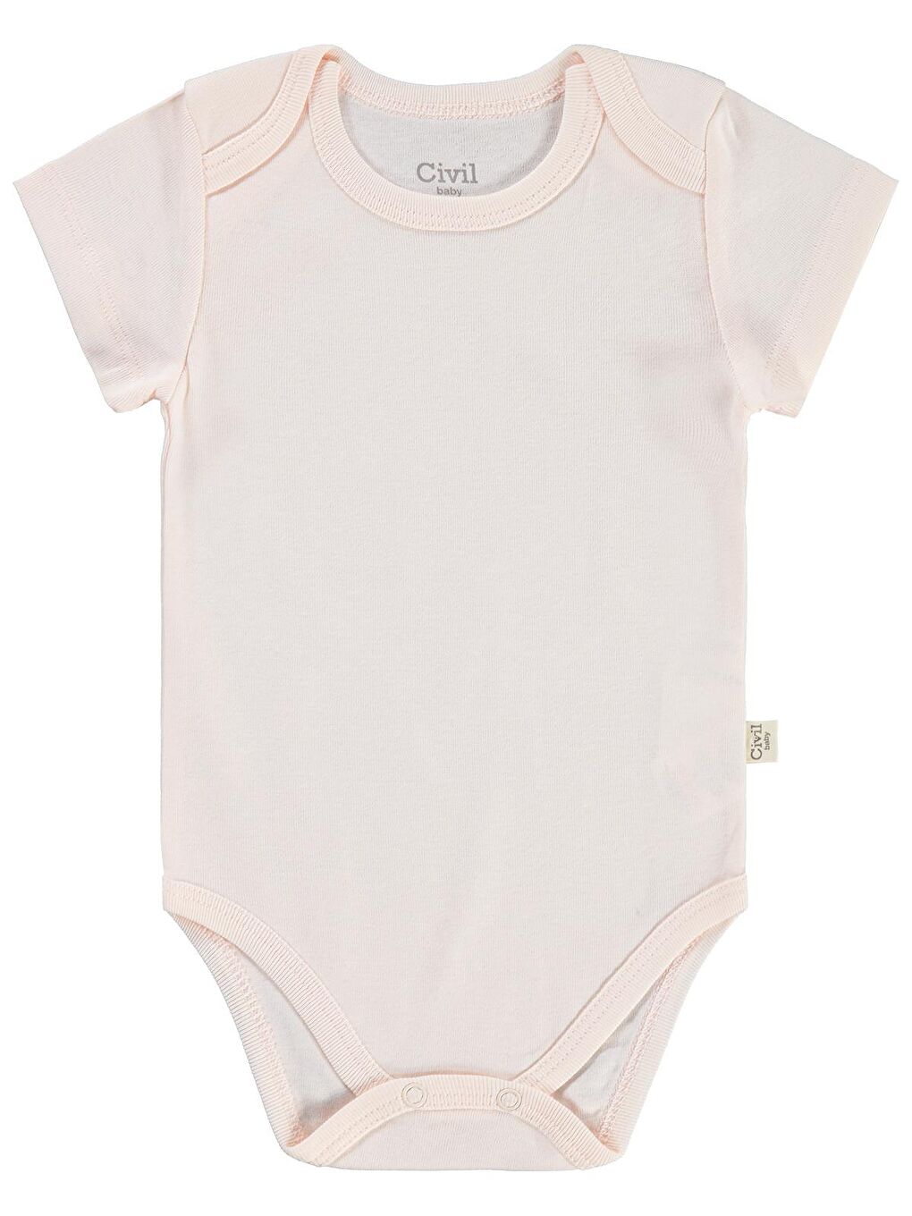 Pembe Baby Basıc 3 Lü 0-36 Ay Çıtçıtlı Badi - Pudra 1-3 Ay-2