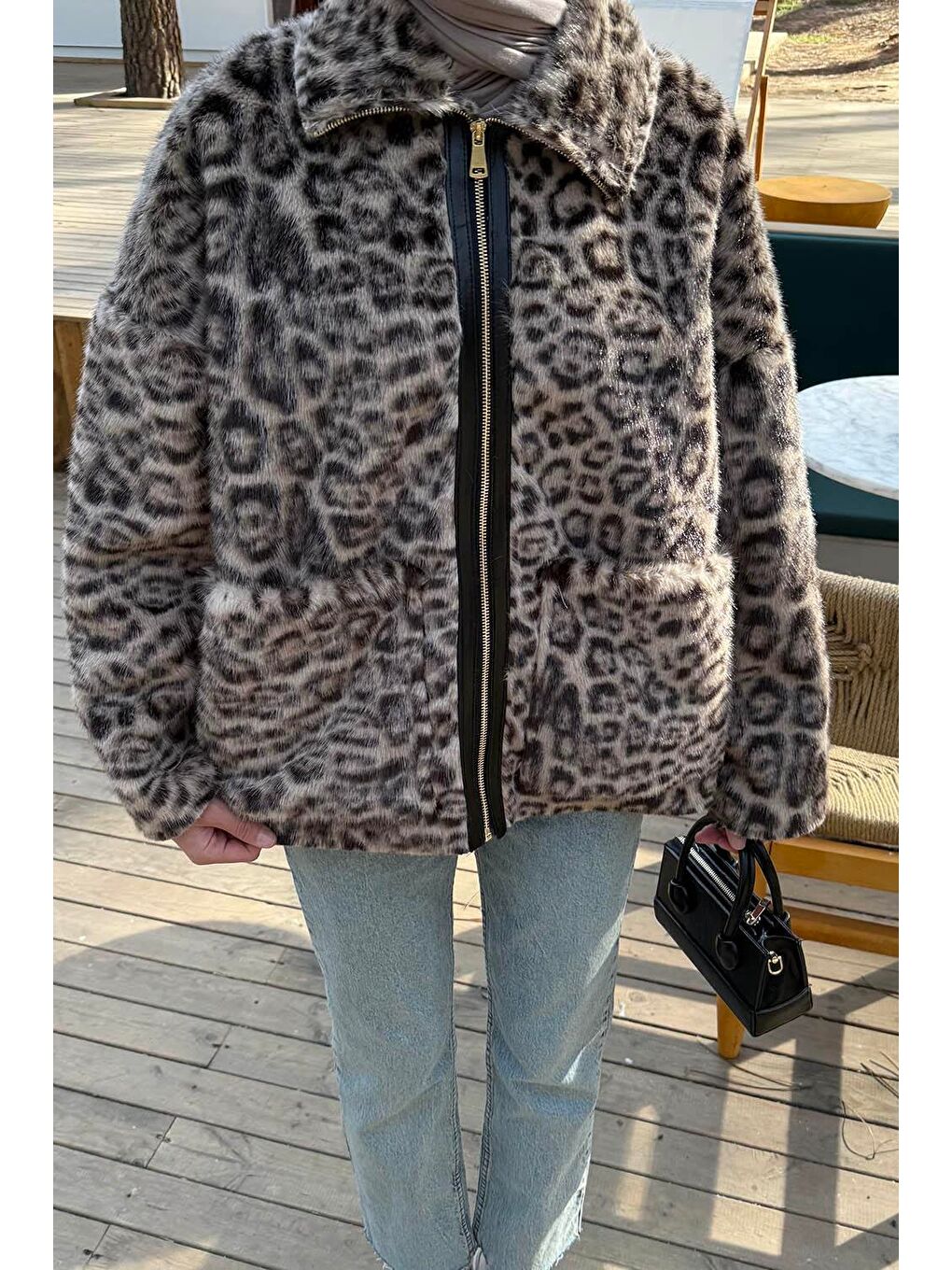 Kahverengi Leopar Desen Mont Soft Kahve