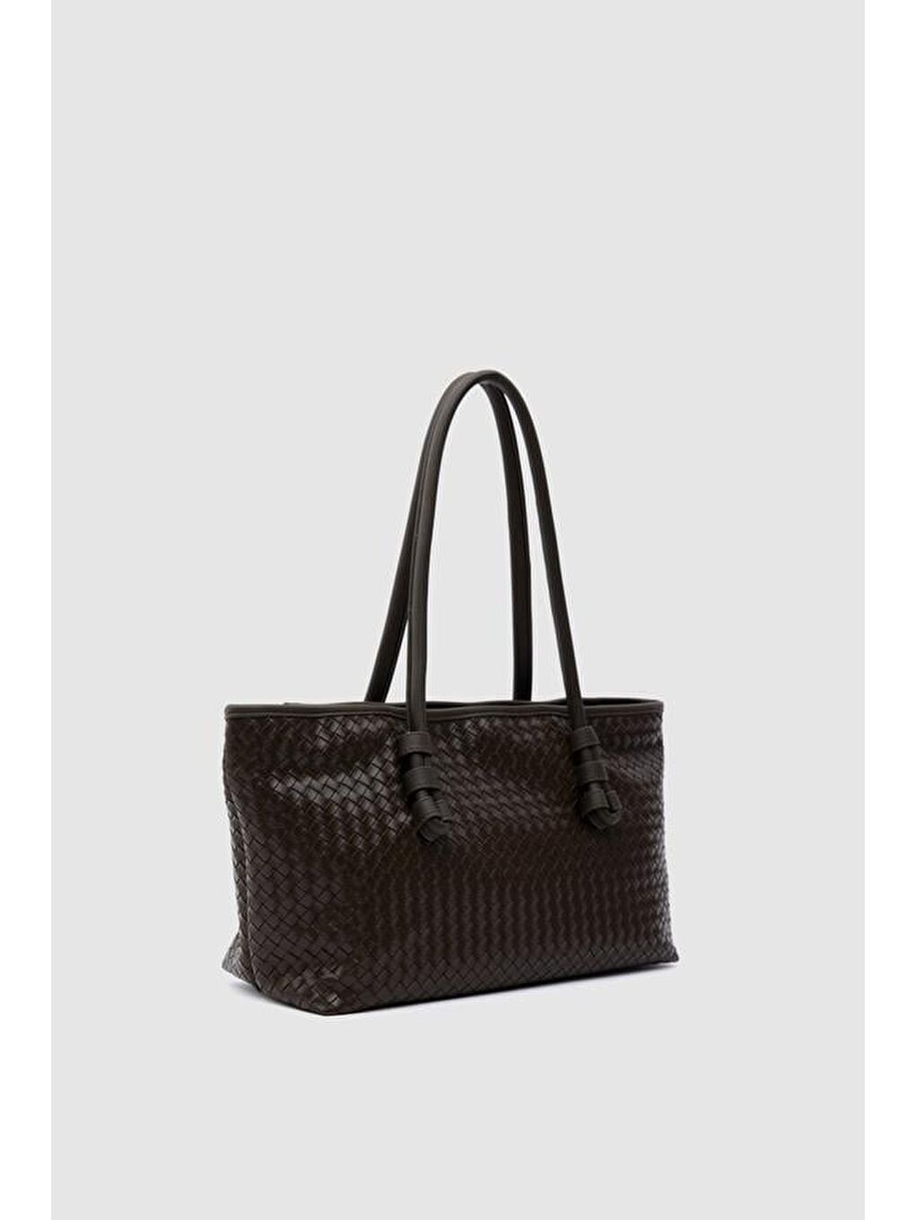 Kahverengi Campana Örgülü Omuz Çantası Kahve-2