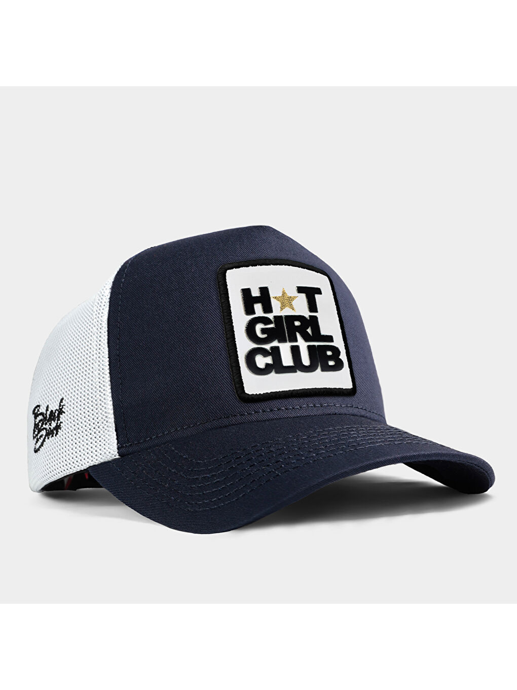 V1 Trucker Hot Girl Club - 1 Kod Logolu Unisex Lacivert-Beyaz Şapka (Cap)