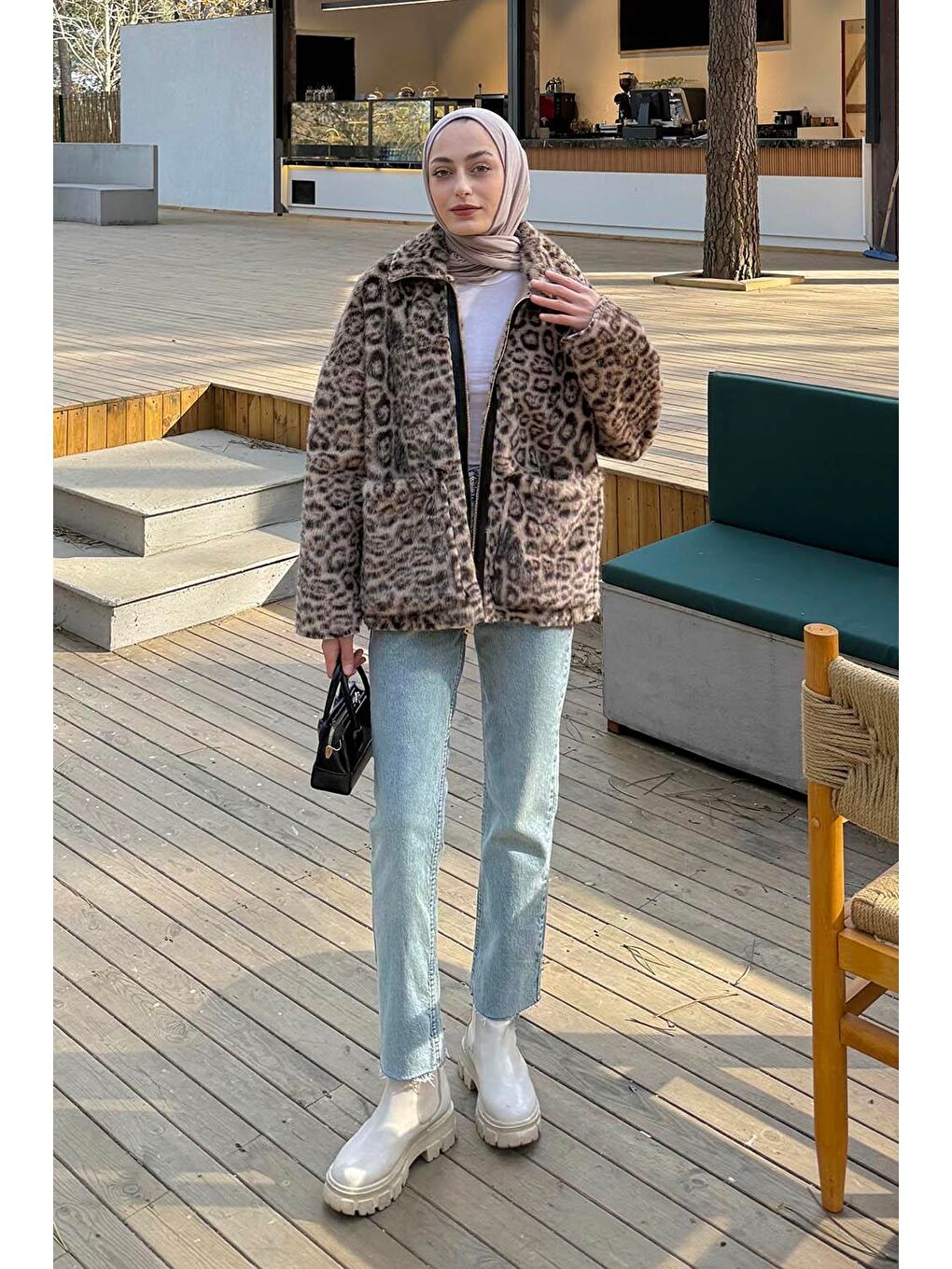 Kahverengi Leopar Desen Mont Soft Kahve-2