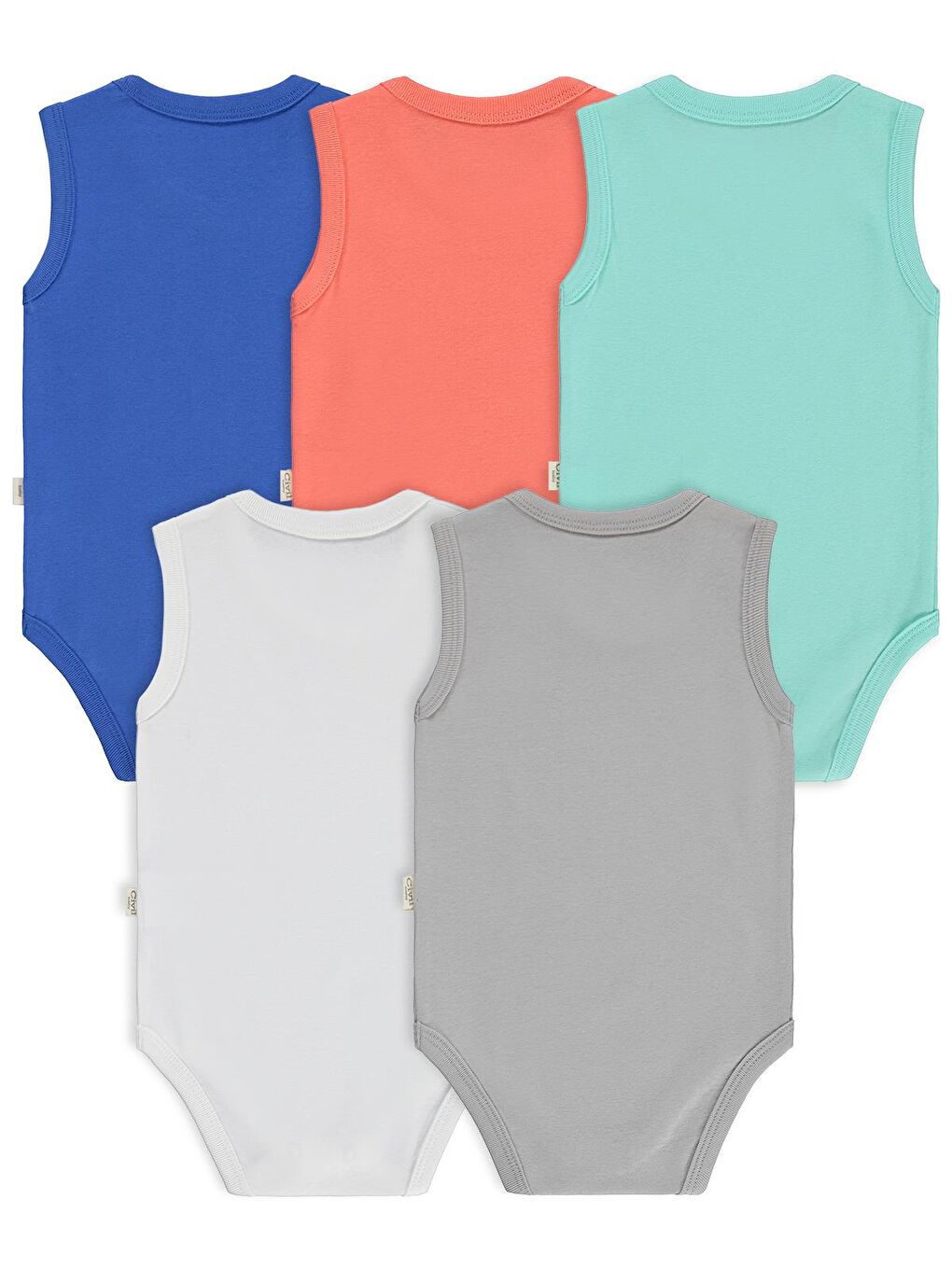 Mercan Baby Basıc 5 Li 0-36 Ay Çıtçıtlı Badi - Kırmızı 1-3 Ay-1