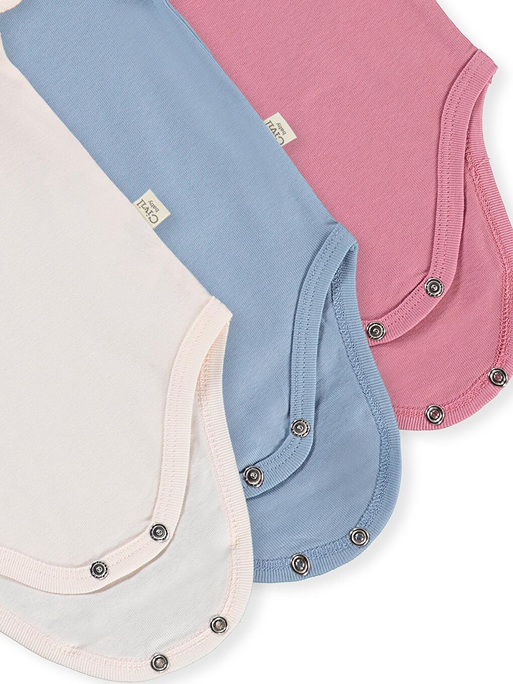 Pembe Baby Basıc 3 Lü 0-36 Ay Çıtçıtlı Badi - Pudra 1-3 Ay-5