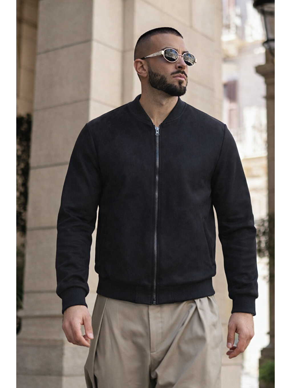 Erkek Trend Basic Günlük Premium Siyah Nubuk Ceket