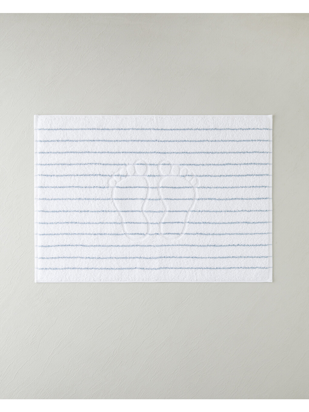 Mono Stripe Pamuk Ayak Havlusu 50x70 Cm Beyaz - Mavi