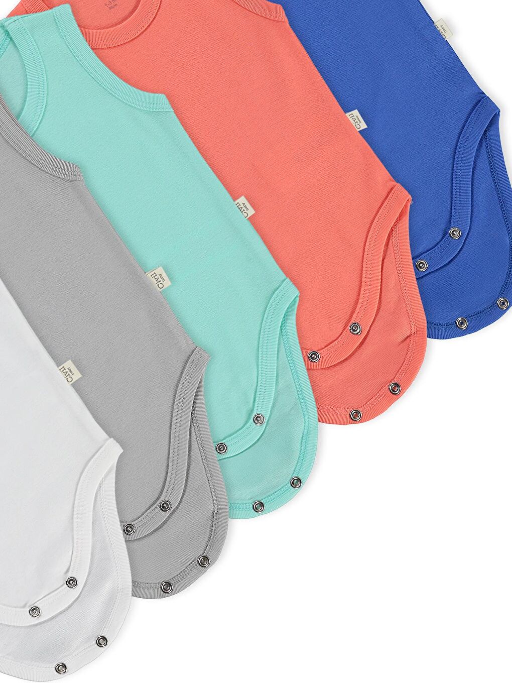 Mercan Baby Basıc 5 Li 0-36 Ay Çıtçıtlı Badi - Kırmızı 1-3 Ay-7