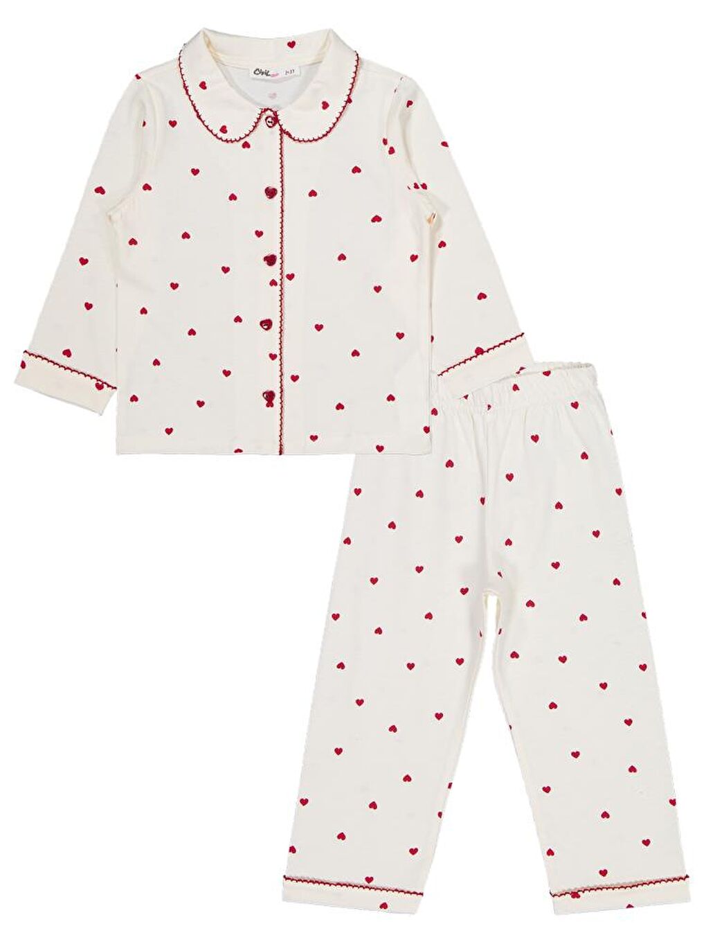 Ekru Girls Kalpli 2-5 Yaş Pijama Takımı