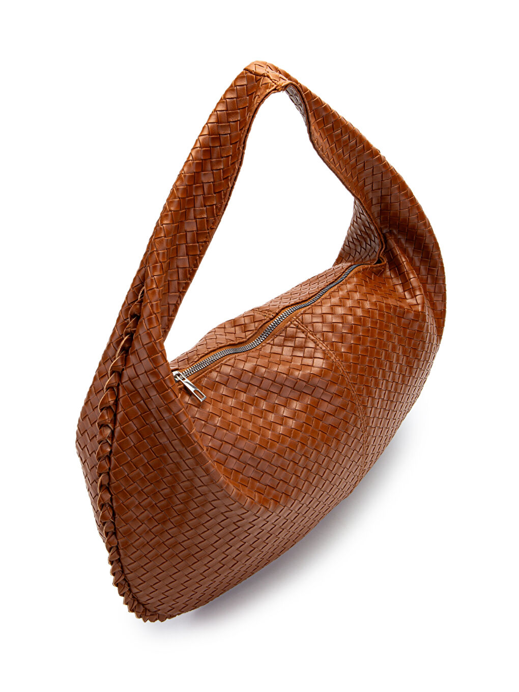 Kahverengi Salaş Örgü Detay Lauren Kadın Kol Çanta Taba-1