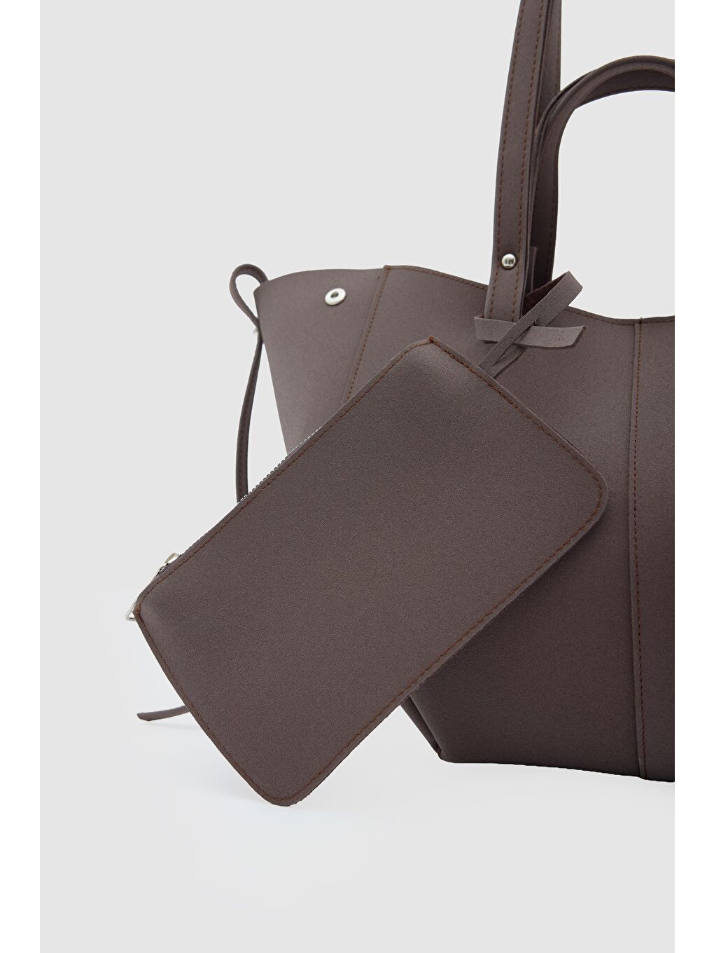 Kahverengi Champ City Süet Omuz Çantası Kahve-2