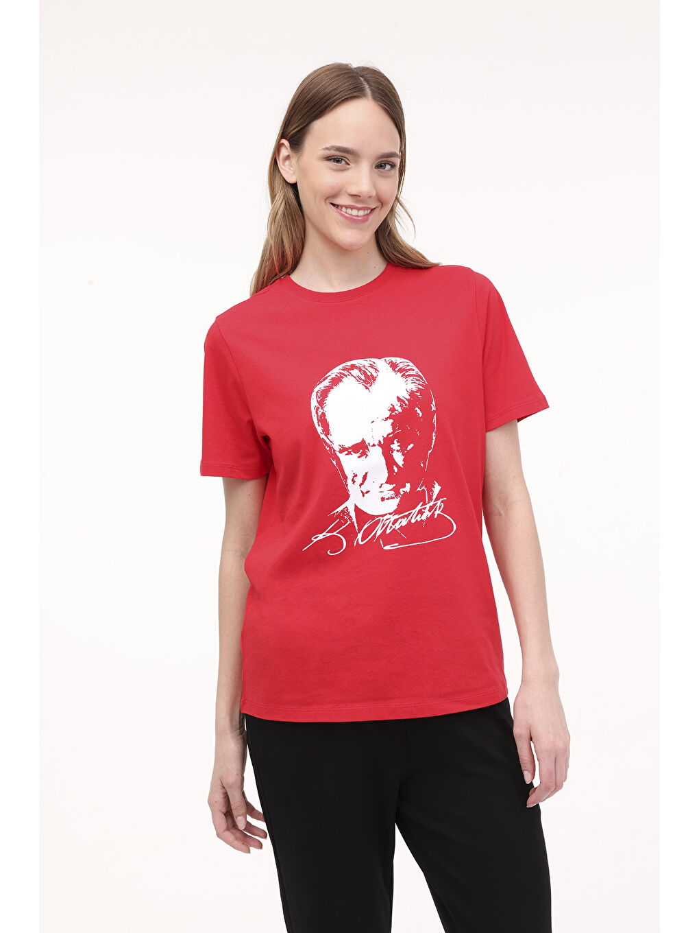 WL MADELYN 11ATA05 4FX Kırmızı Kadın Kısa Kol T-Shirt