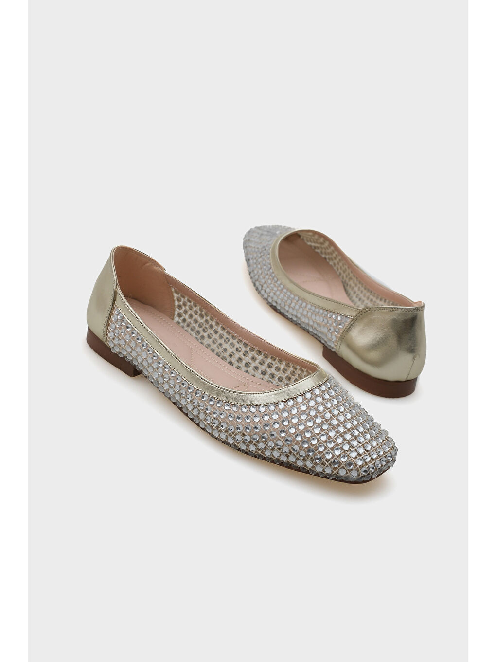 Sarı Abra Fileli Taşlı Kadın Babet-4