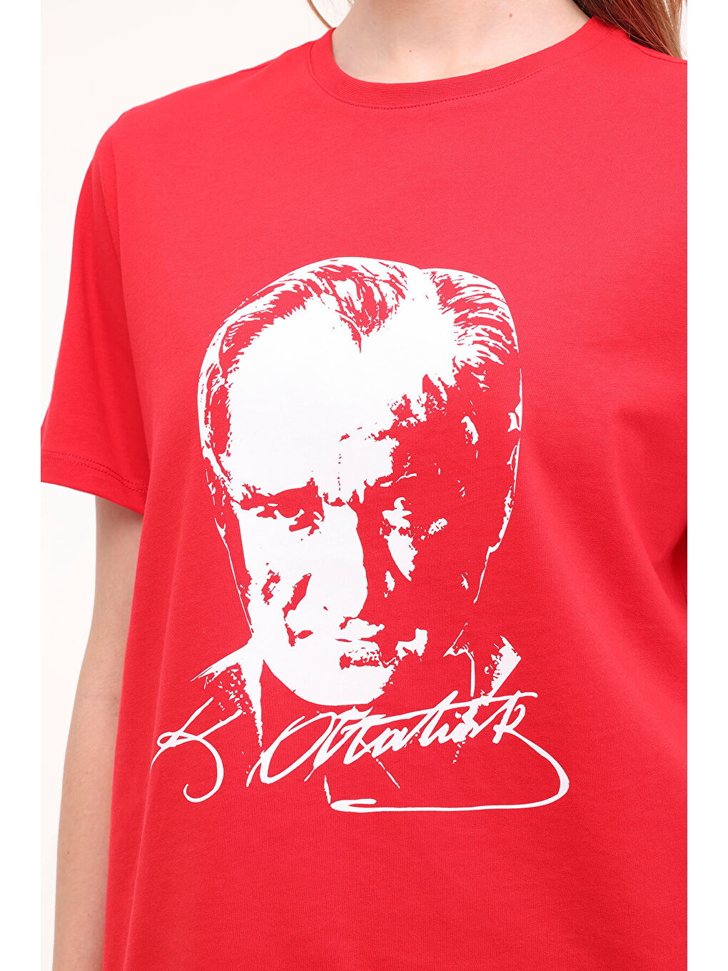 WL MADELYN 11ATA05 4FX Kırmızı Kadın Kısa Kol T-Shirt-3