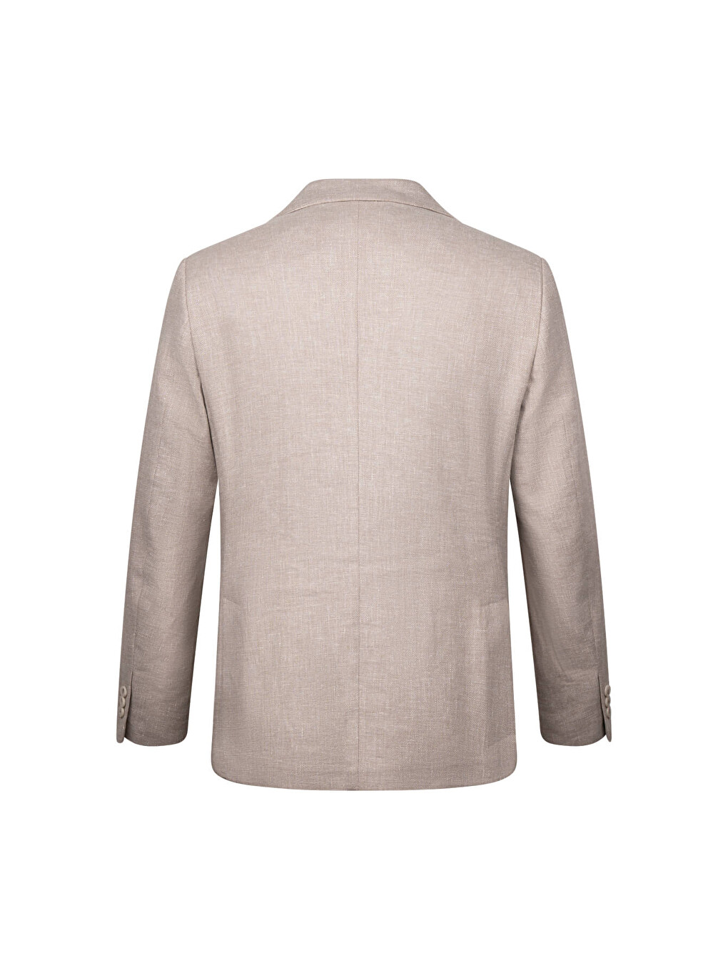 Bej Regular Fit Mono Yaka Casual Keten Ceket-1