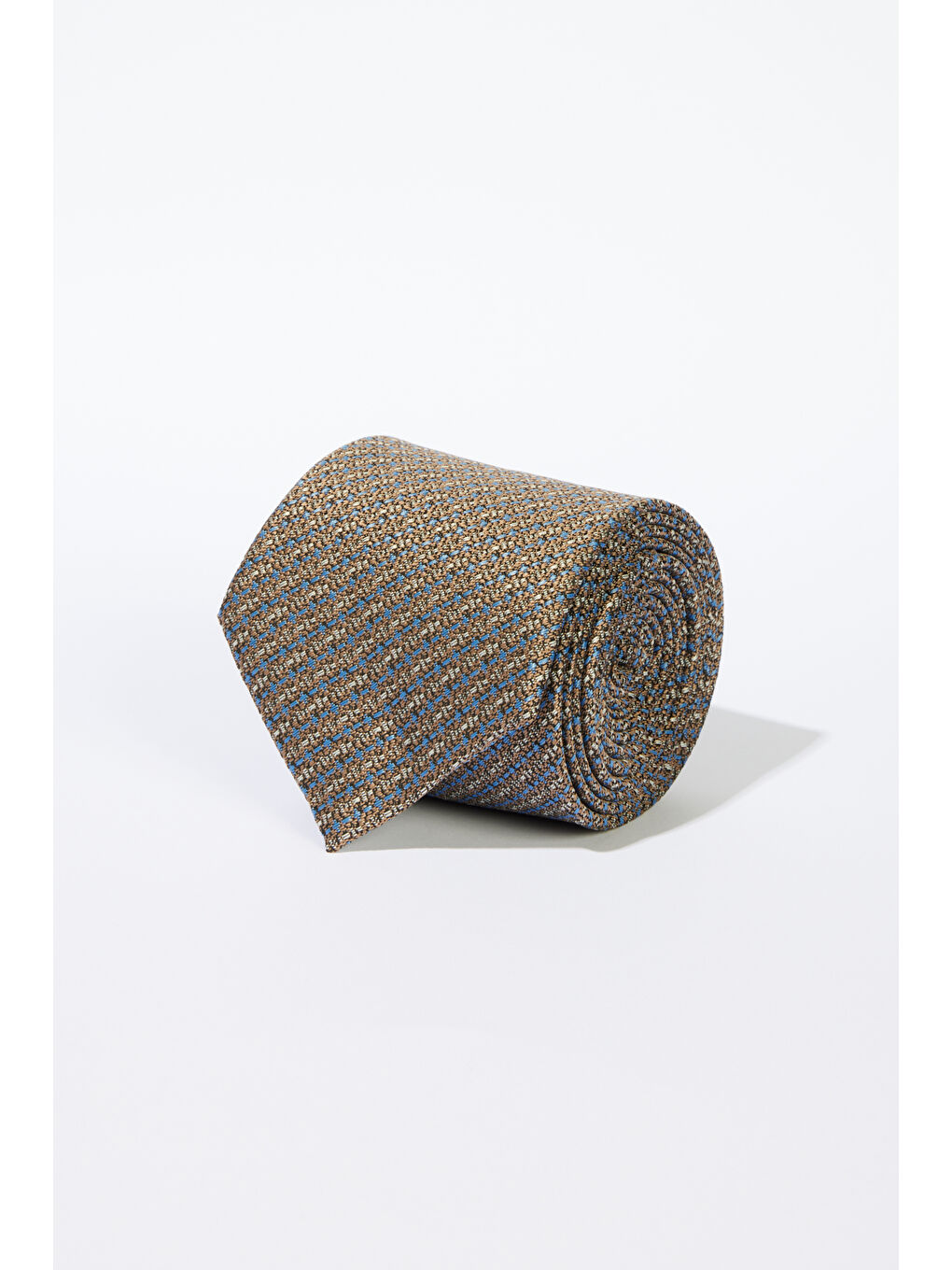 Erkek Bej-Mavi Desenli Kravat