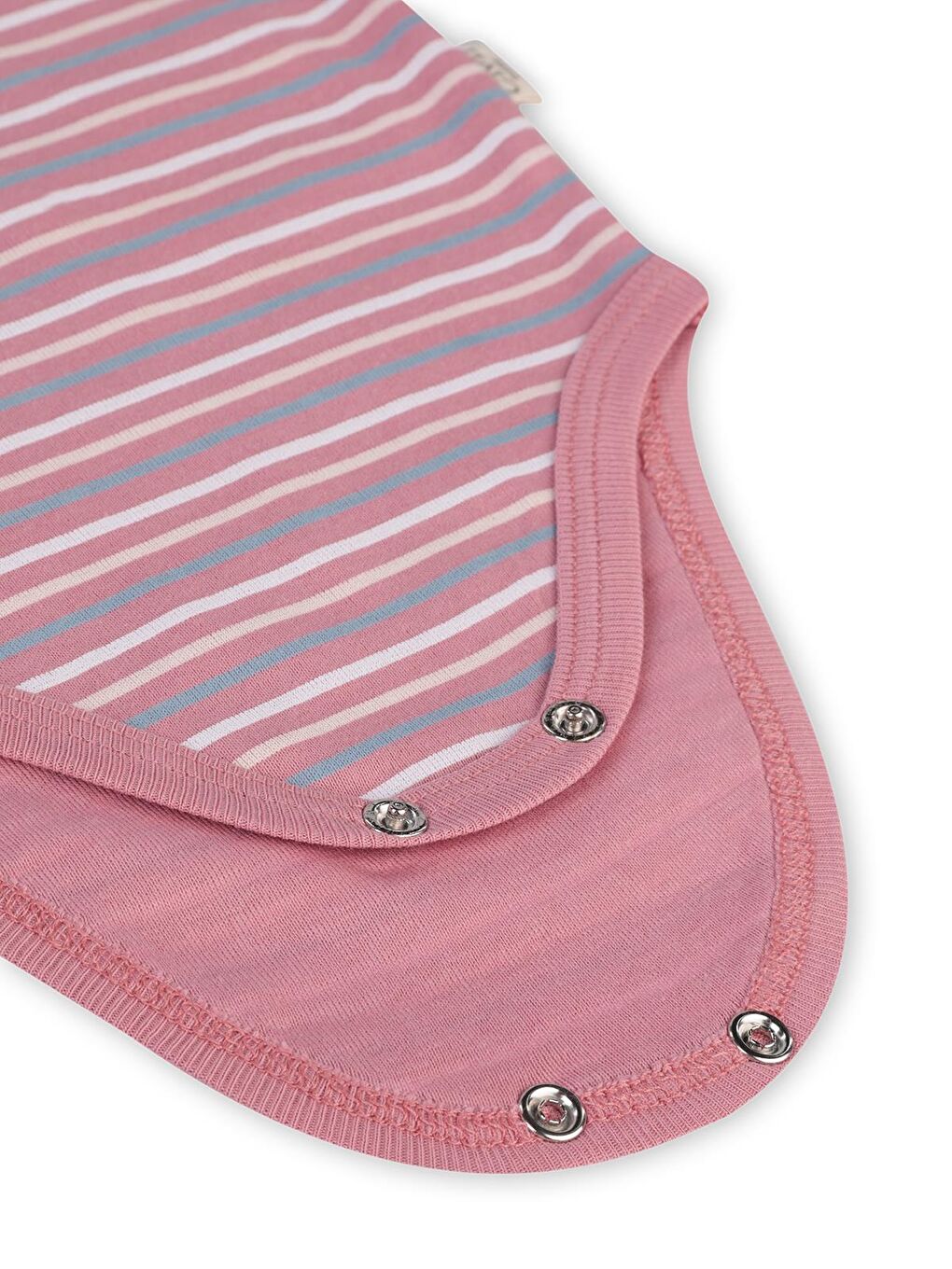 Baby Çizgili İp Askılı 3 Lü 0-36 Ay Çıtçıtlı Badi - Pembe 9-12 Ay-10