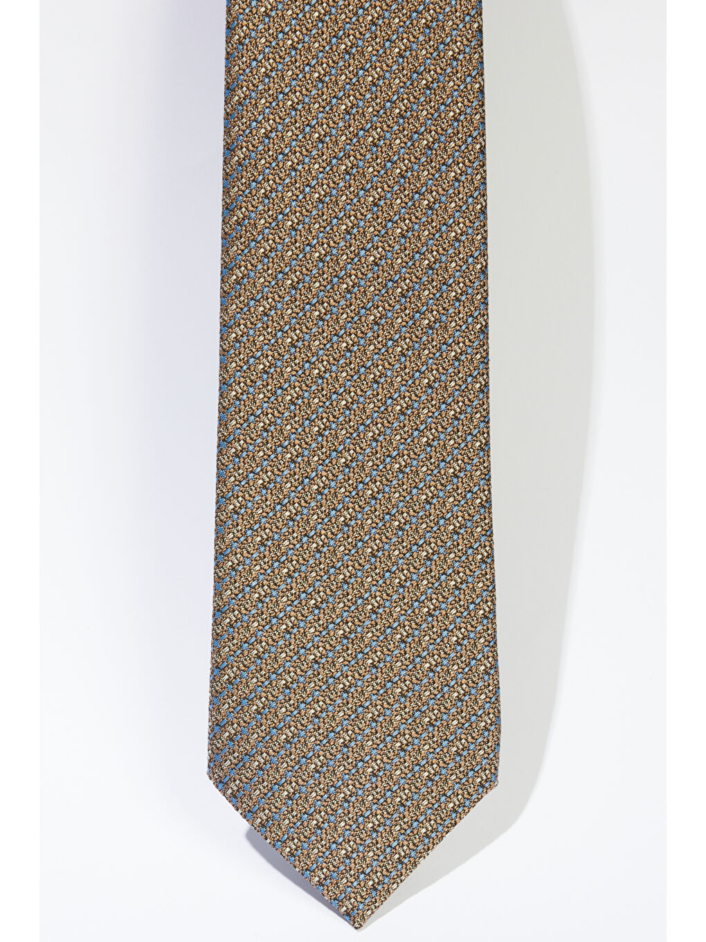 Erkek Bej-Mavi Desenli Kravat-1
