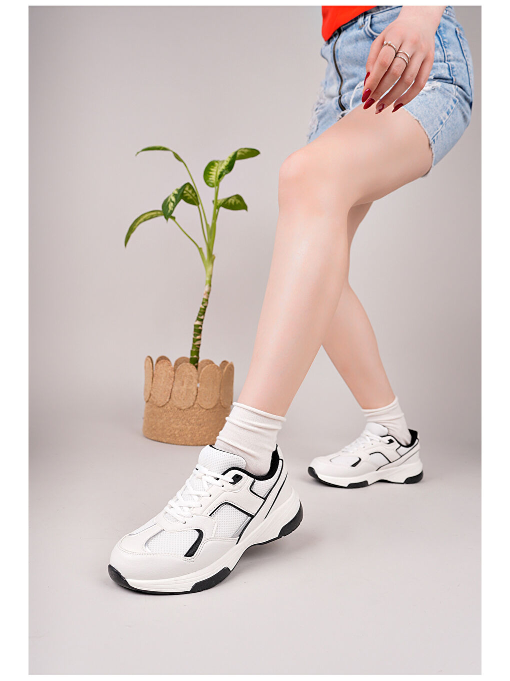 Beyaz Kadın Günlük Sneaker Ayakkabı-1