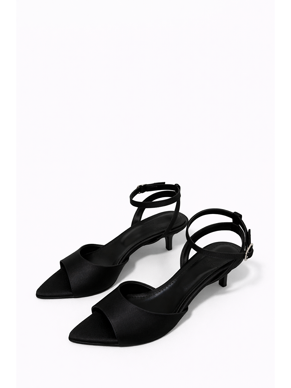 Noah Kadın Topuklu  Saten Sandalet Siyah