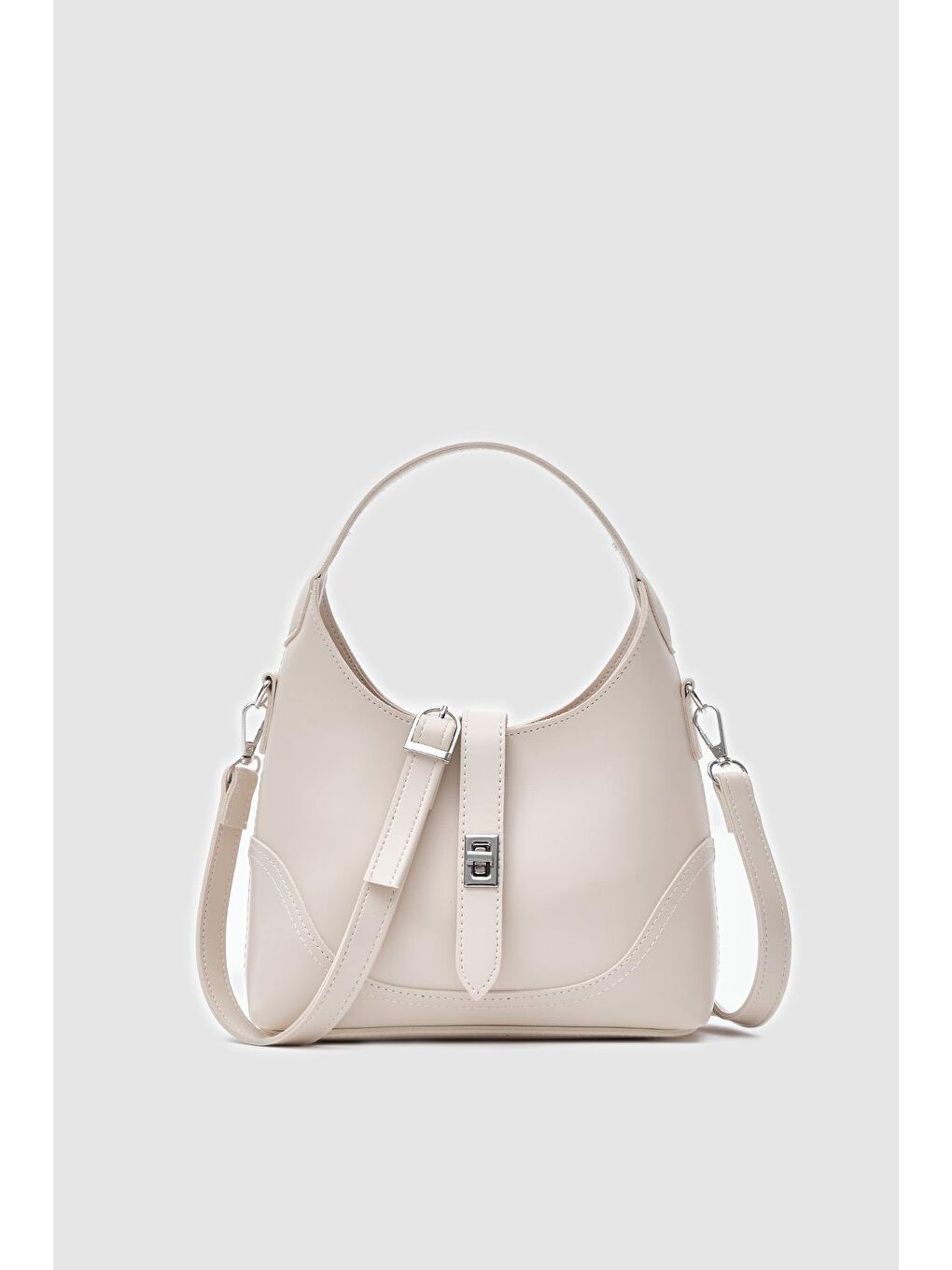 Ekru Laya El Ve Çapraz Çanta Krem-1