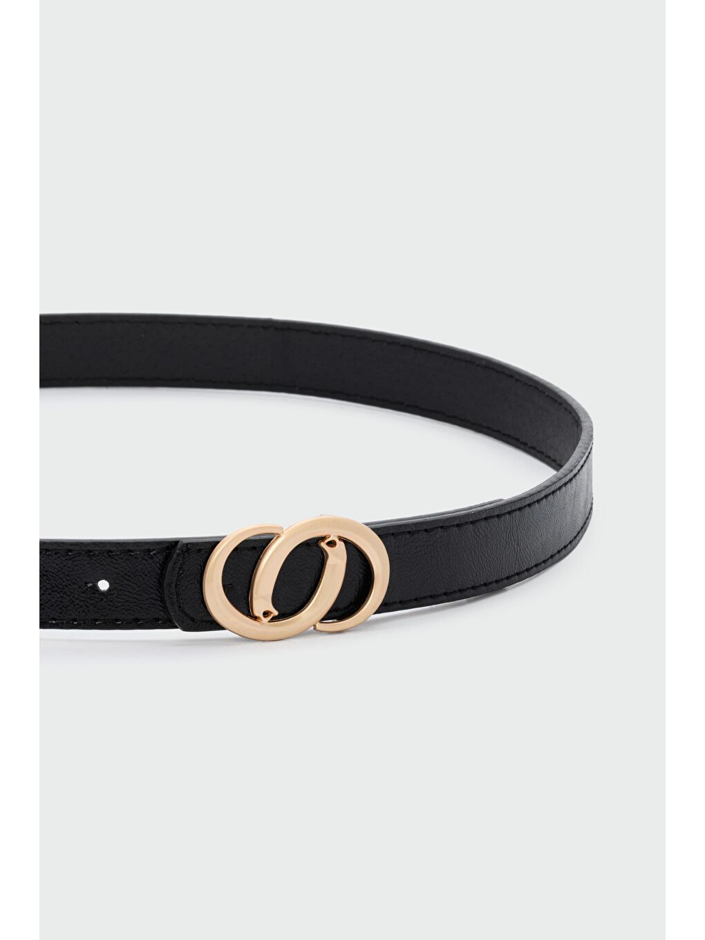 Asimetrik Tokalı Suni Deri Kemer Siyah-1