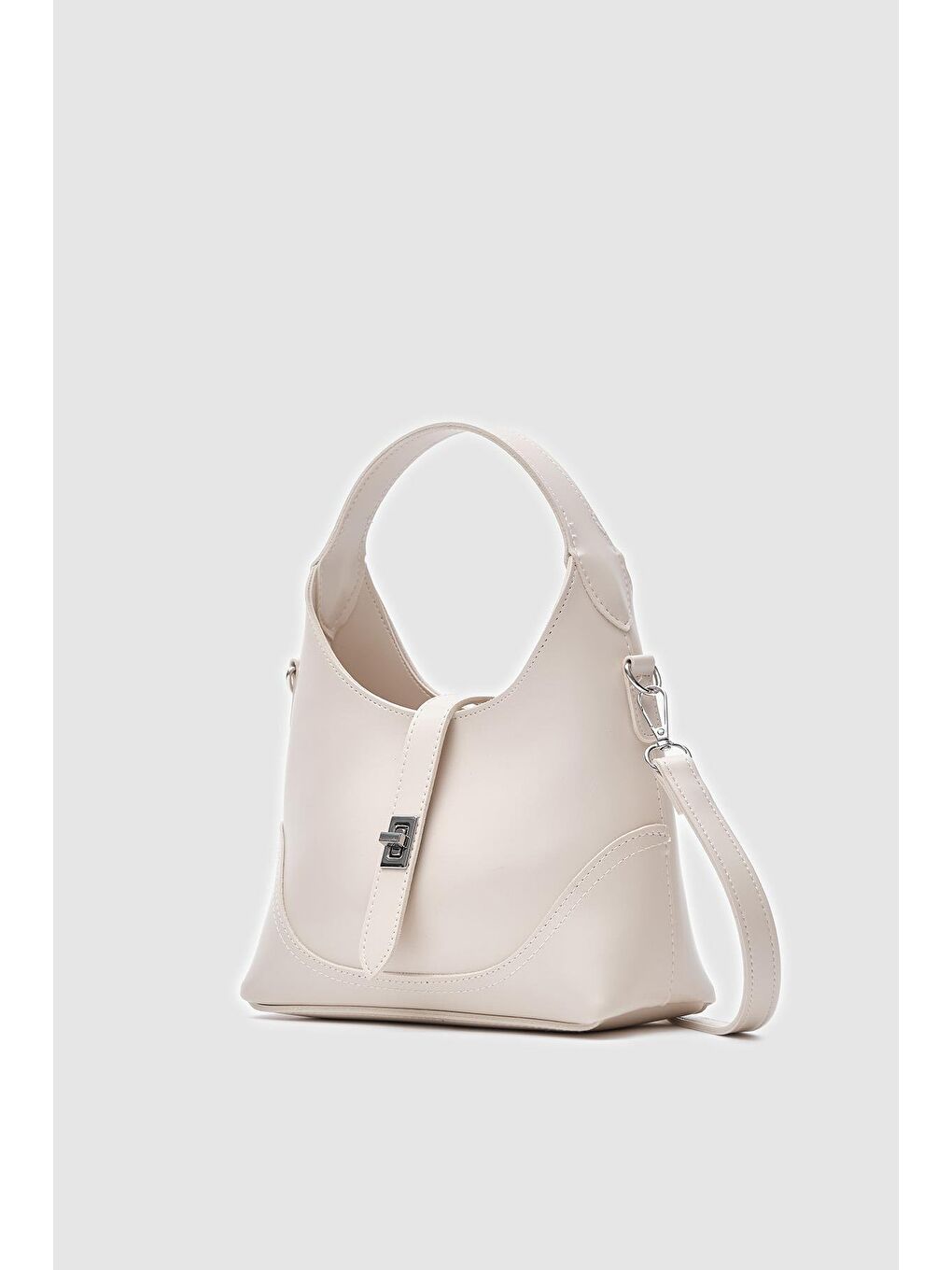 Ekru Laya El Ve Çapraz Çanta Krem-2