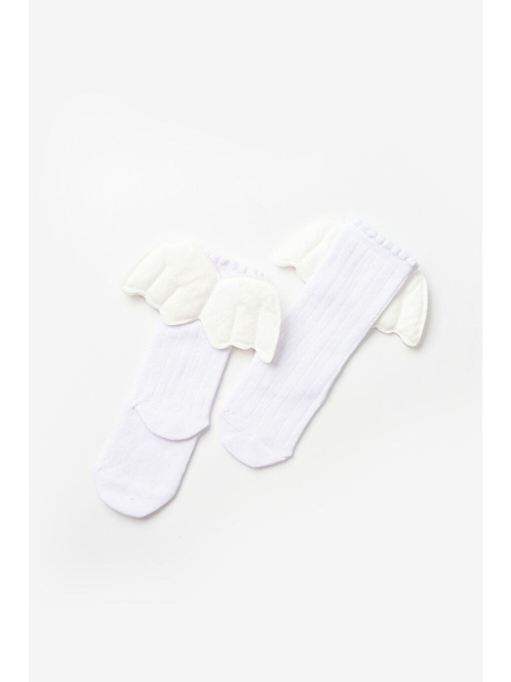 Beyaz Kanatlı Kız Çocuk Çorap