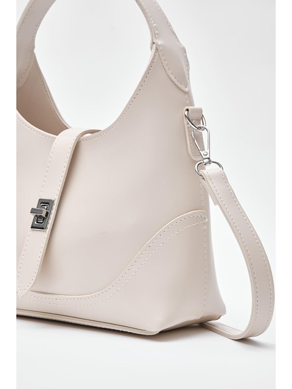 Ekru Laya El Ve Çapraz Çanta Krem-3