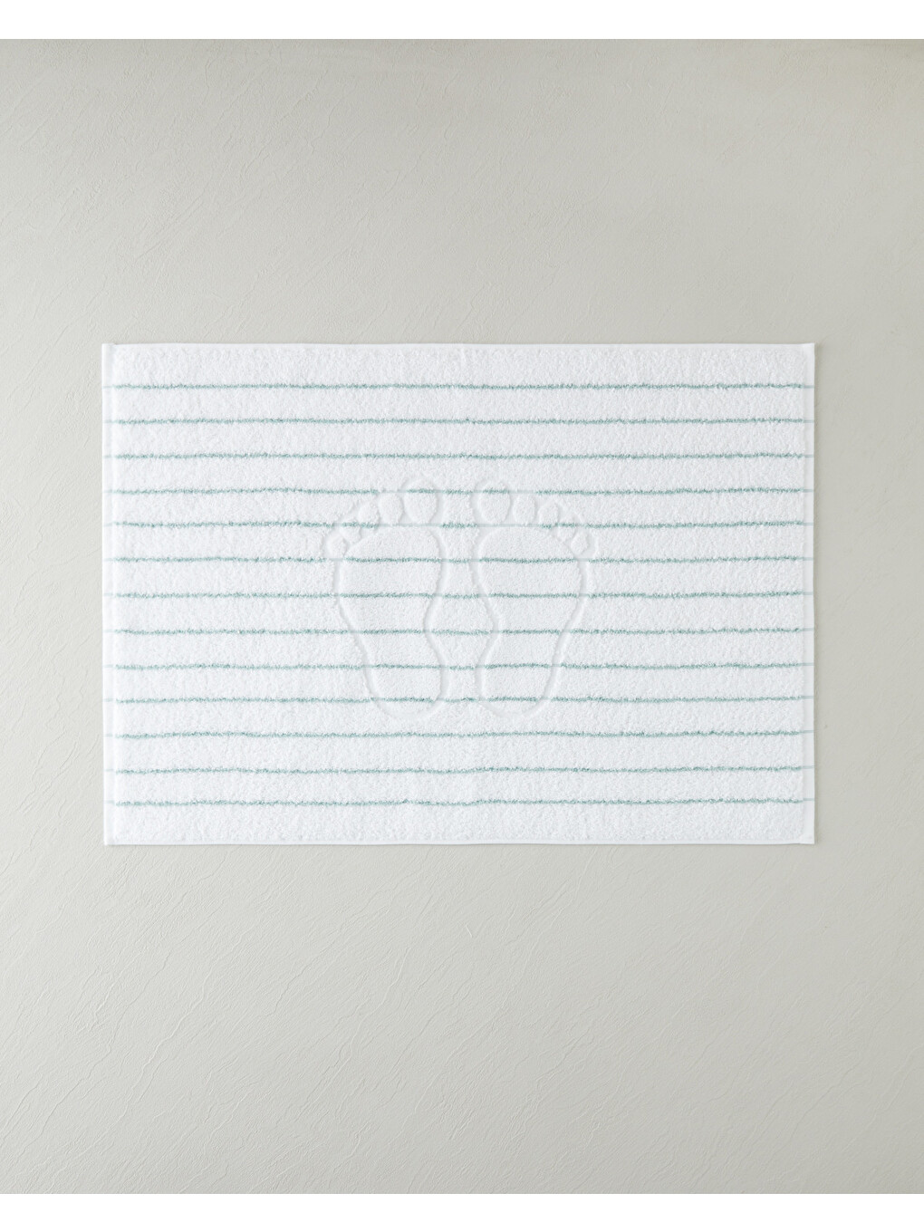 Mono Stripe Pamuk Ayak Havlusu 50x70 Cm Beyaz - Yeşil