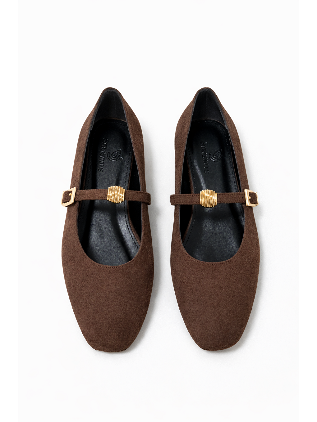 Kahverengi Libon Kadın Toka Detay Süet  Babet Kahve