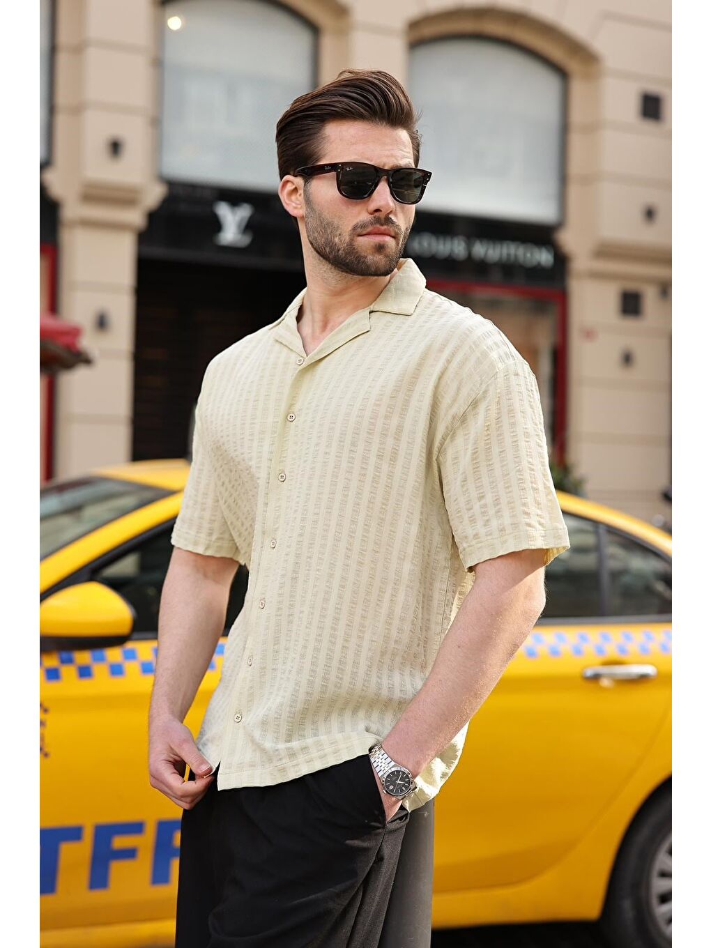 Mint Yeşili Gofre Kumaş Erkek Gömlek E6772