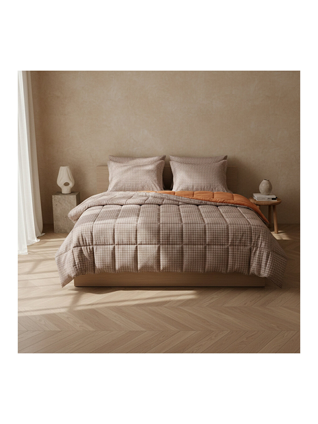 Turuncu Çift Kişilik Çift Taraflı Welsoft Comforter Yorgan Seti Orange 195x215 cm - Dormio Soft Trigo Serisi-2