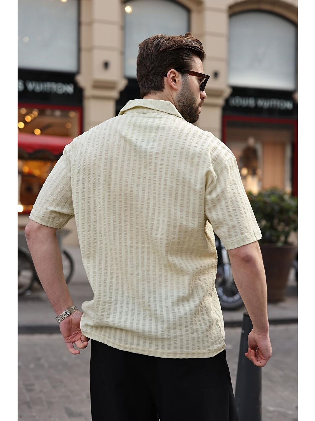 Mint Yeşili Gofre Kumaş Erkek Gömlek E6772-2