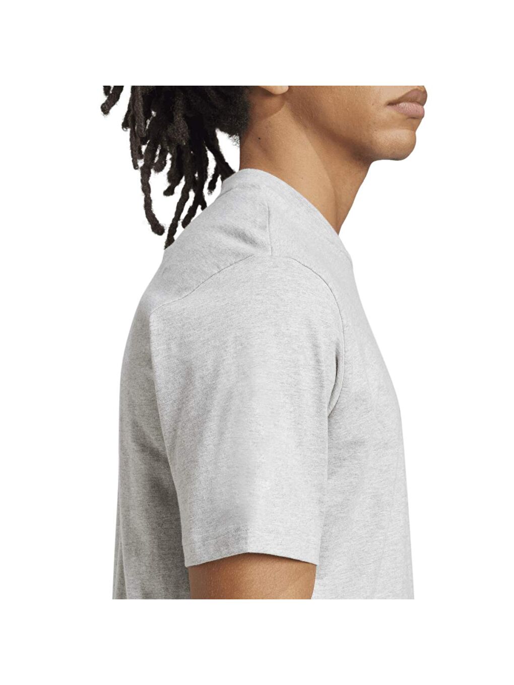 Linear Sj Erkek Gri Yuvarlak Yaka Spor Tişört-3