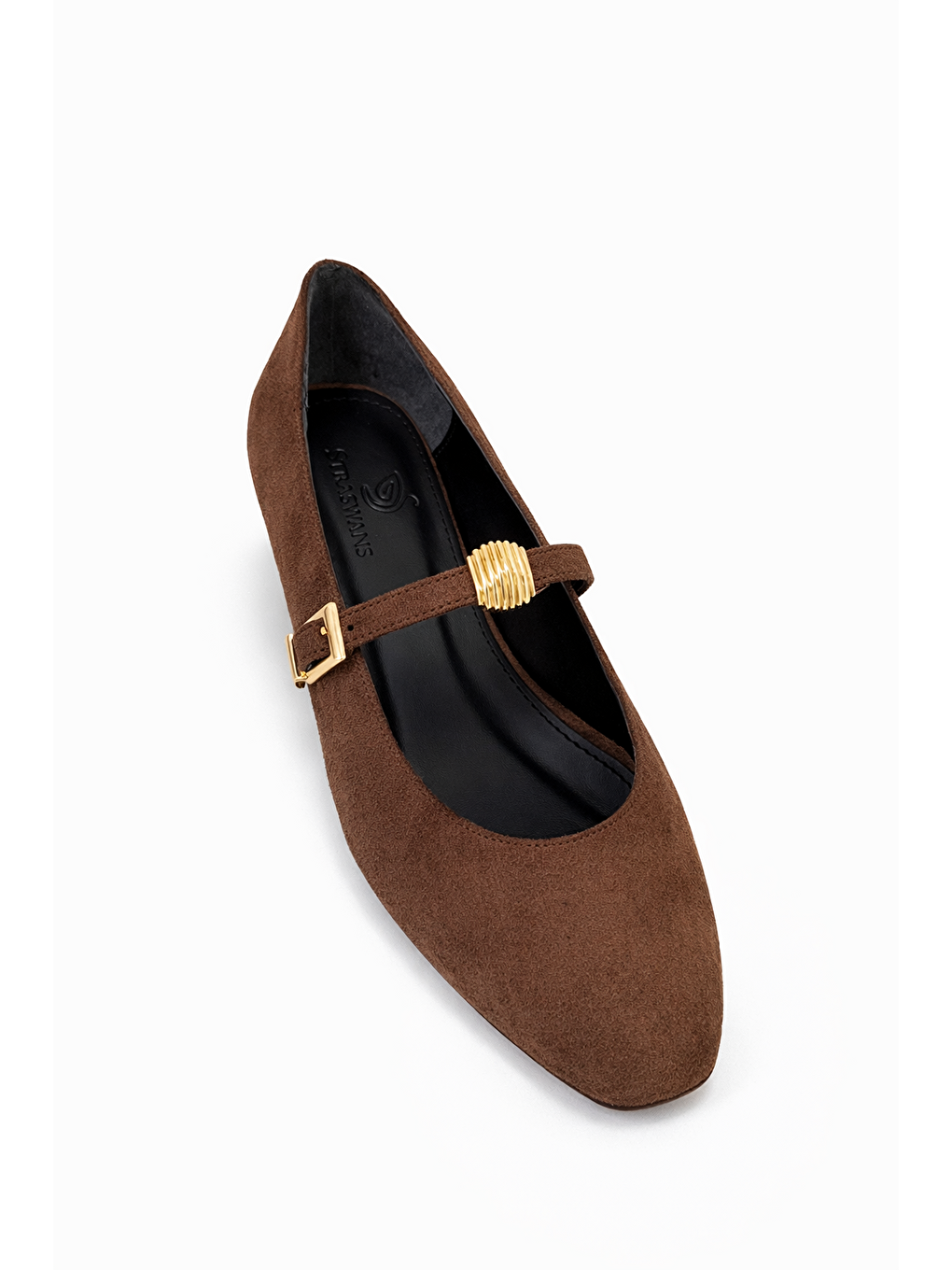 Kahverengi Libon Kadın Toka Detay Süet  Babet Kahve-1