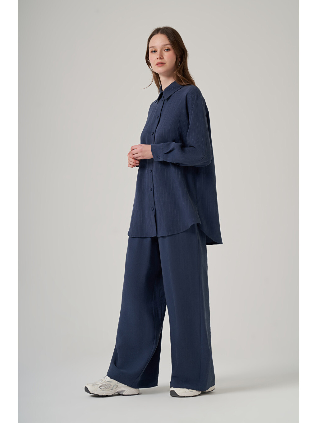 Gömlek Tunik Pantolonlu Takım 1081 İndigo-2