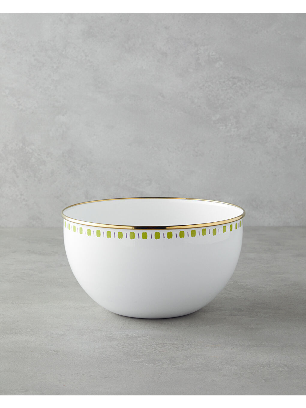 Summer Line Emaye Karıştırma Kabı 4 Lt Beyaz - Yeşil