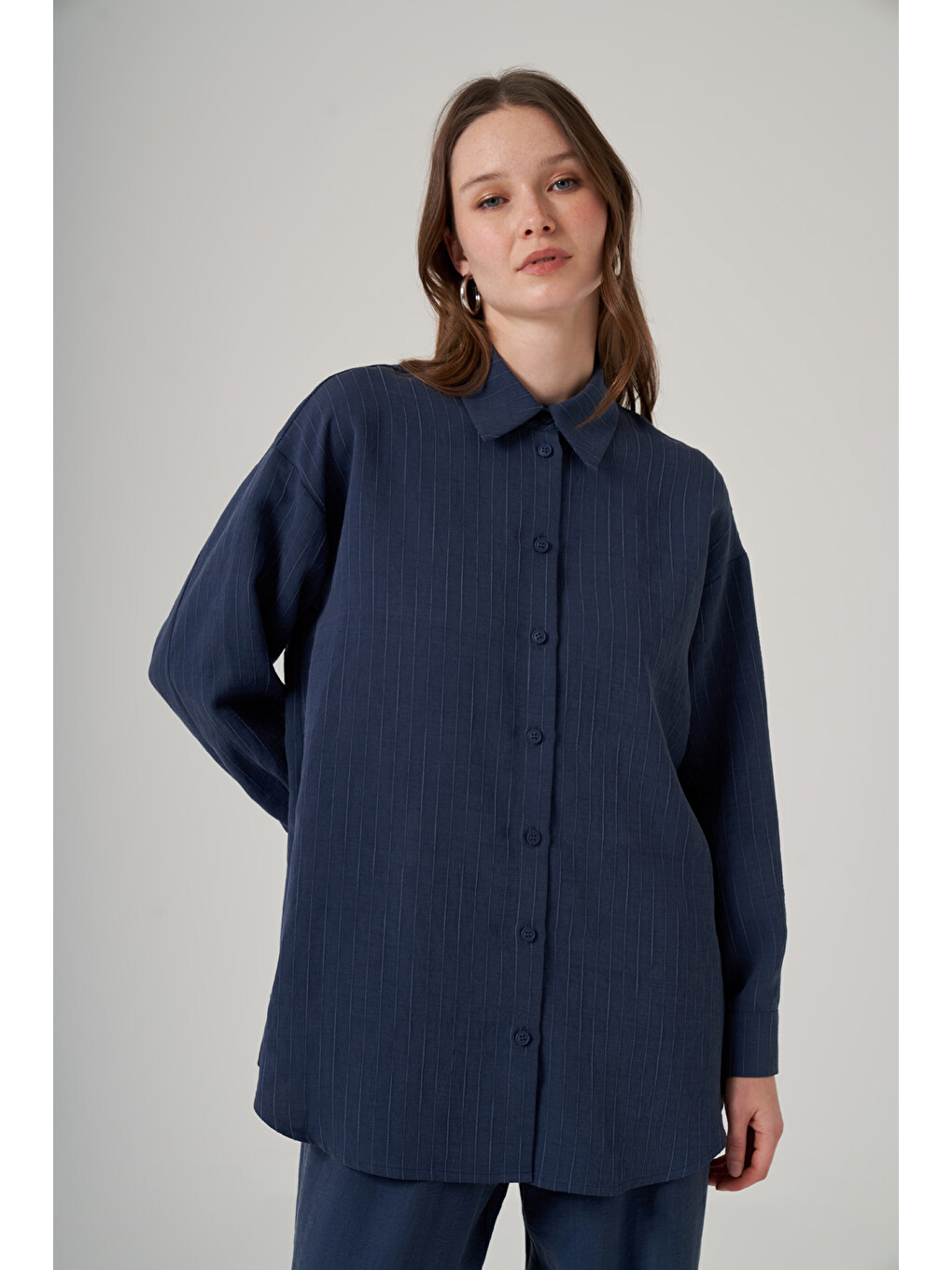 Gömlek Tunik Pantolonlu Takım 1081 İndigo-3
