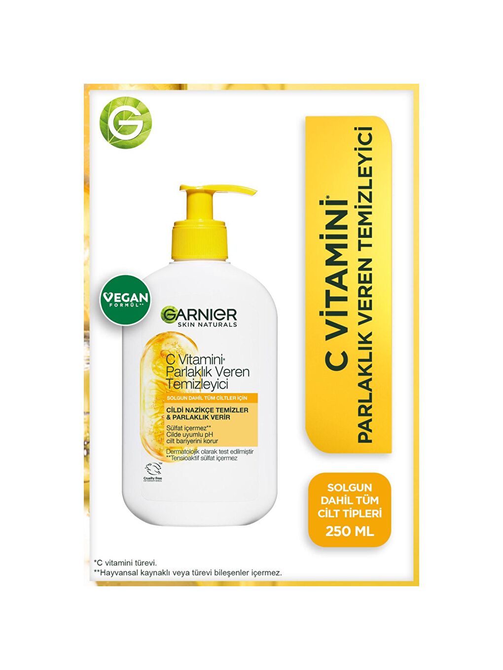 GARNIER Şeffaf C Vitamini Parlaklık Veren Temizleyici 250 ml