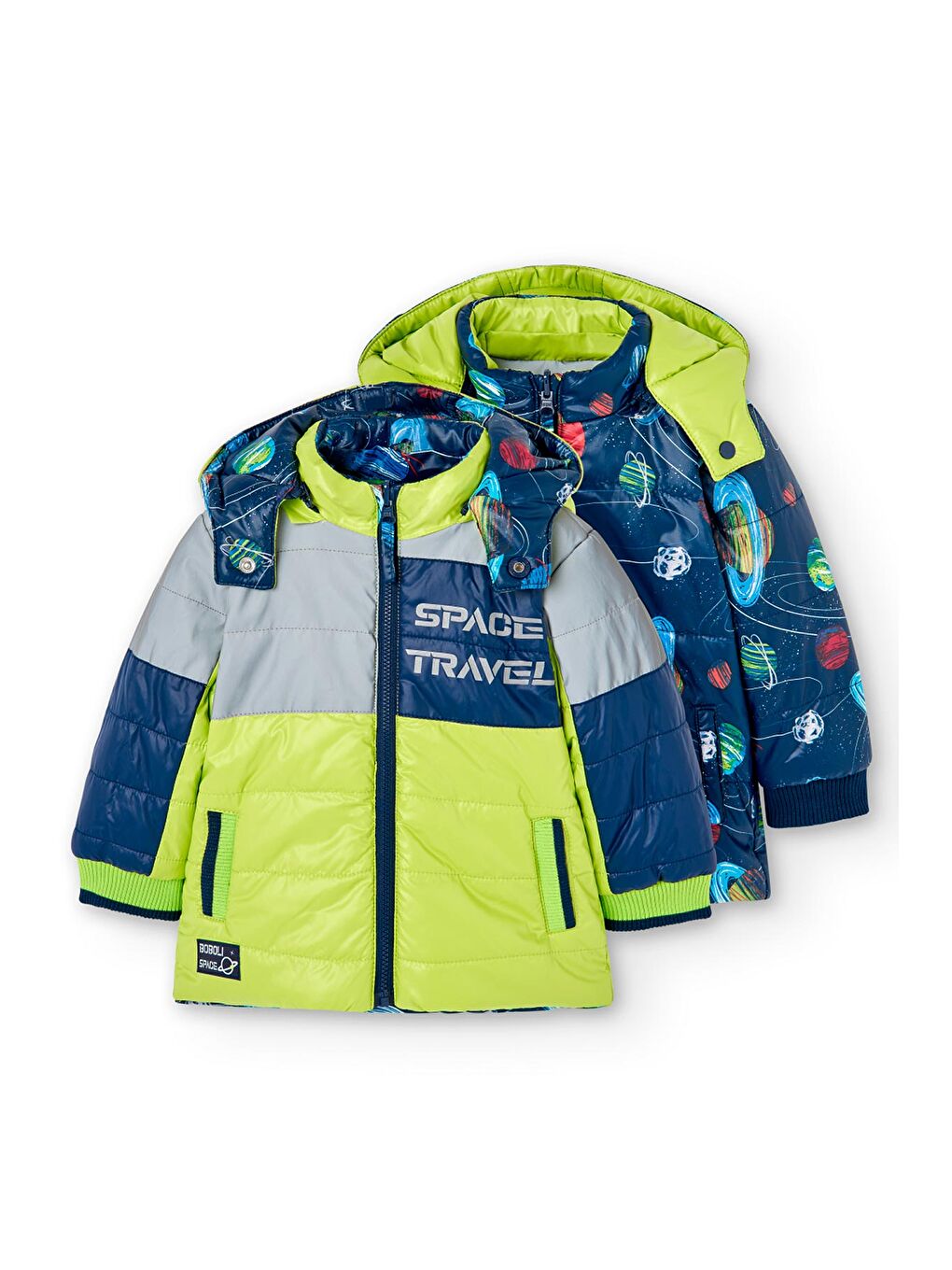 Yeşil Erkek Çocuk Mont Desenli-2