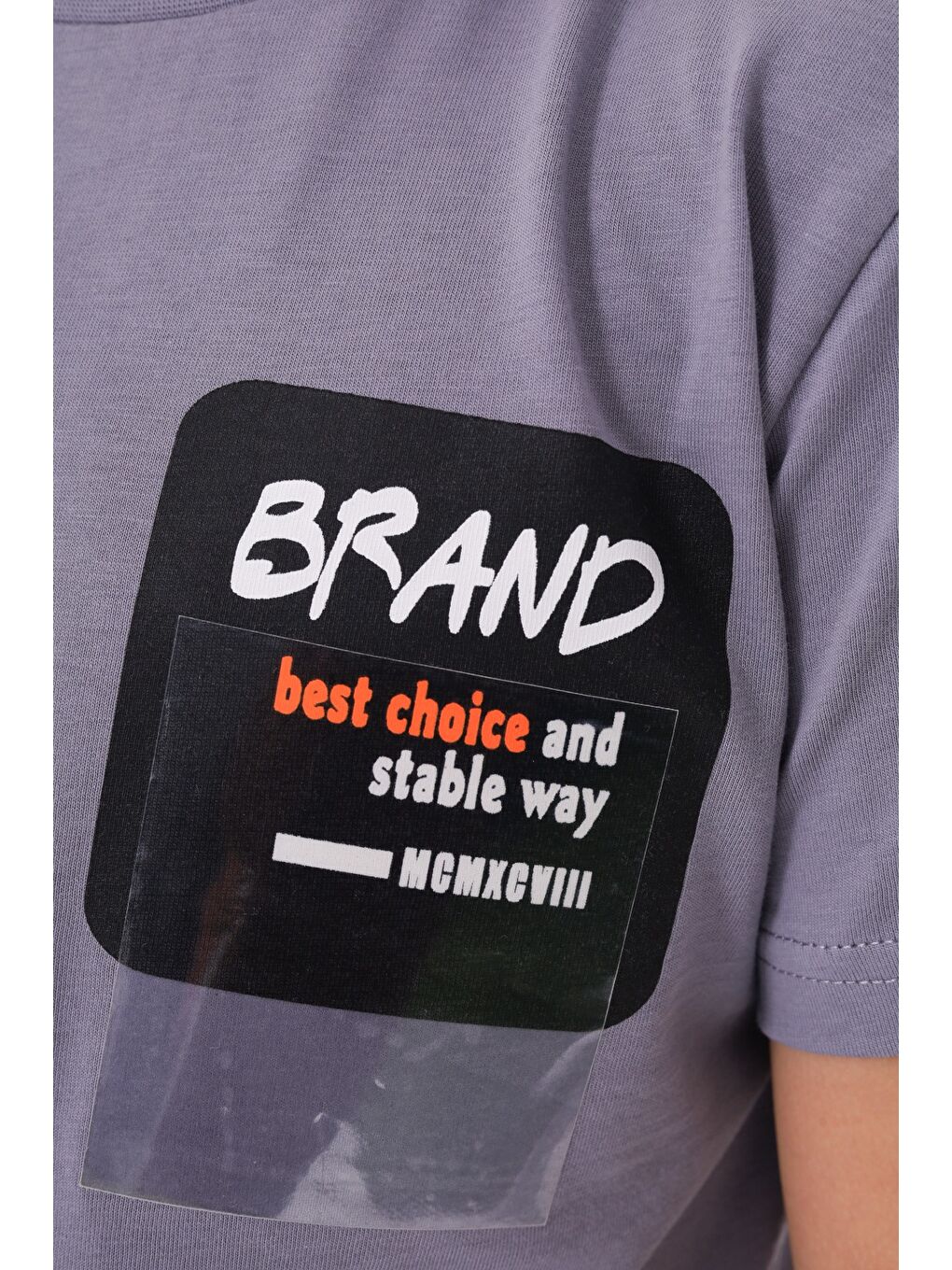 Gri Erkek Çocuk Baskılı Tişört-1